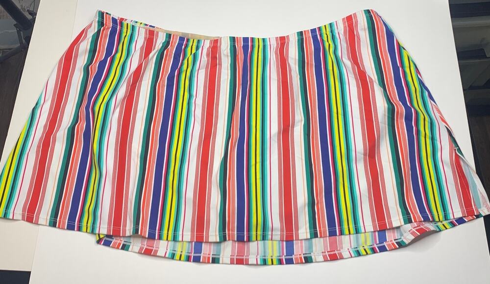 Avenue Swim by Cacique skirt and brief size 28 women's plus multicolor stripes
